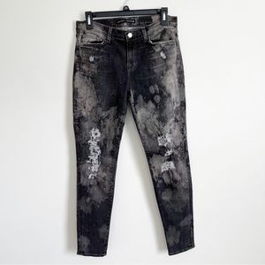 J Brand Barneys New York Distressed Denim Jeans Skinny Leg Black Dest 28